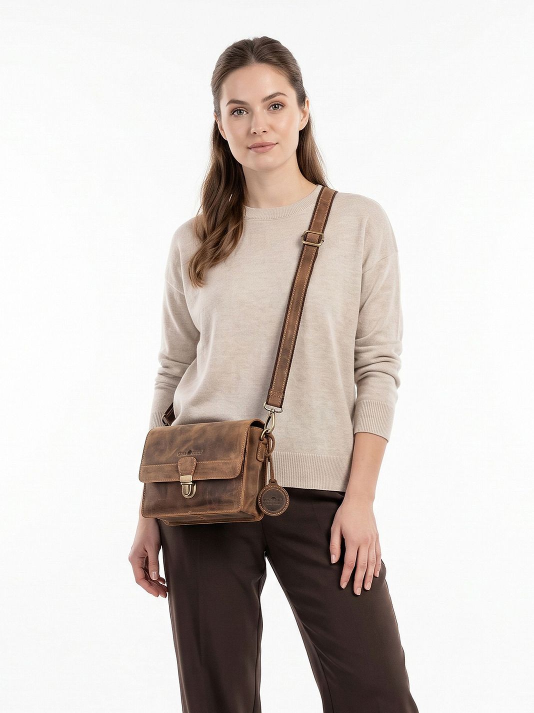 Greenburry Vintage Borsa a tracolla Vera Pelle 22 cm Greenburry Vintage Borsa a tracolla Vera Pelle 22 cm