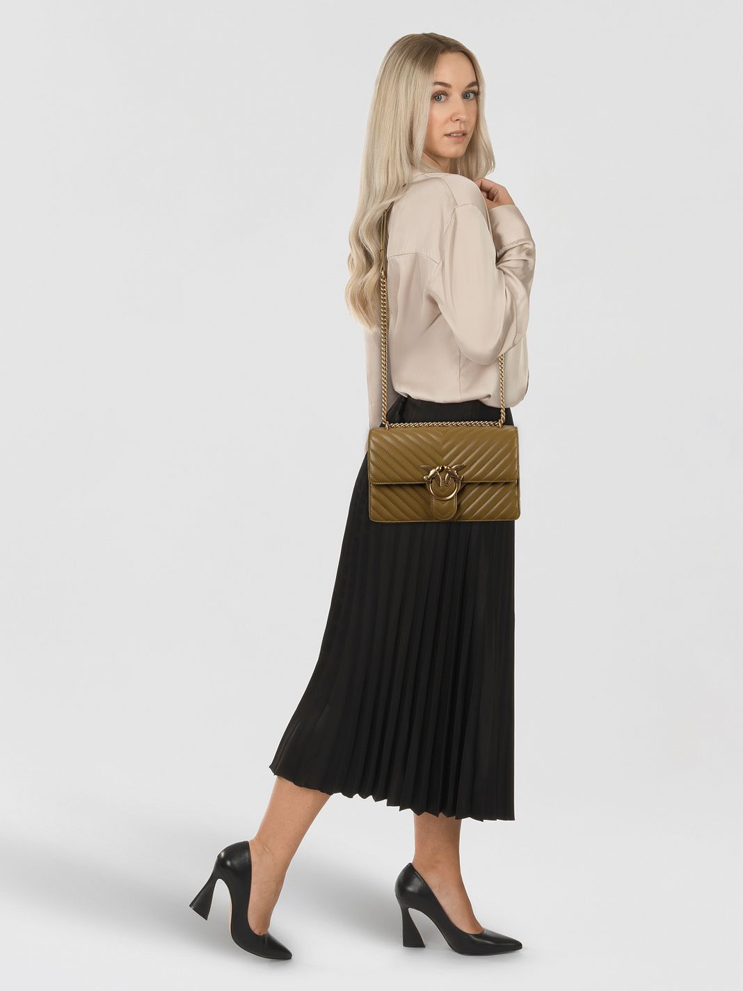 PINKO Love One Borsa a tracolla Vera Pelle 26.5 cm PINKO Love One Borsa a tracolla Vera Pelle 26.5 cm