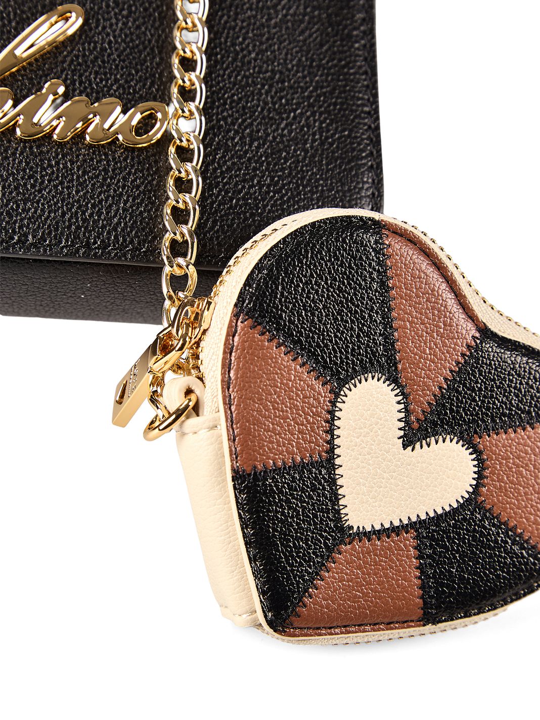 Love Moschino Heart Charm Borsa a tracolla Vera Pelle 20 cm Love Moschino Heart Charm Borsa a tracolla Vera Pelle 20 cm