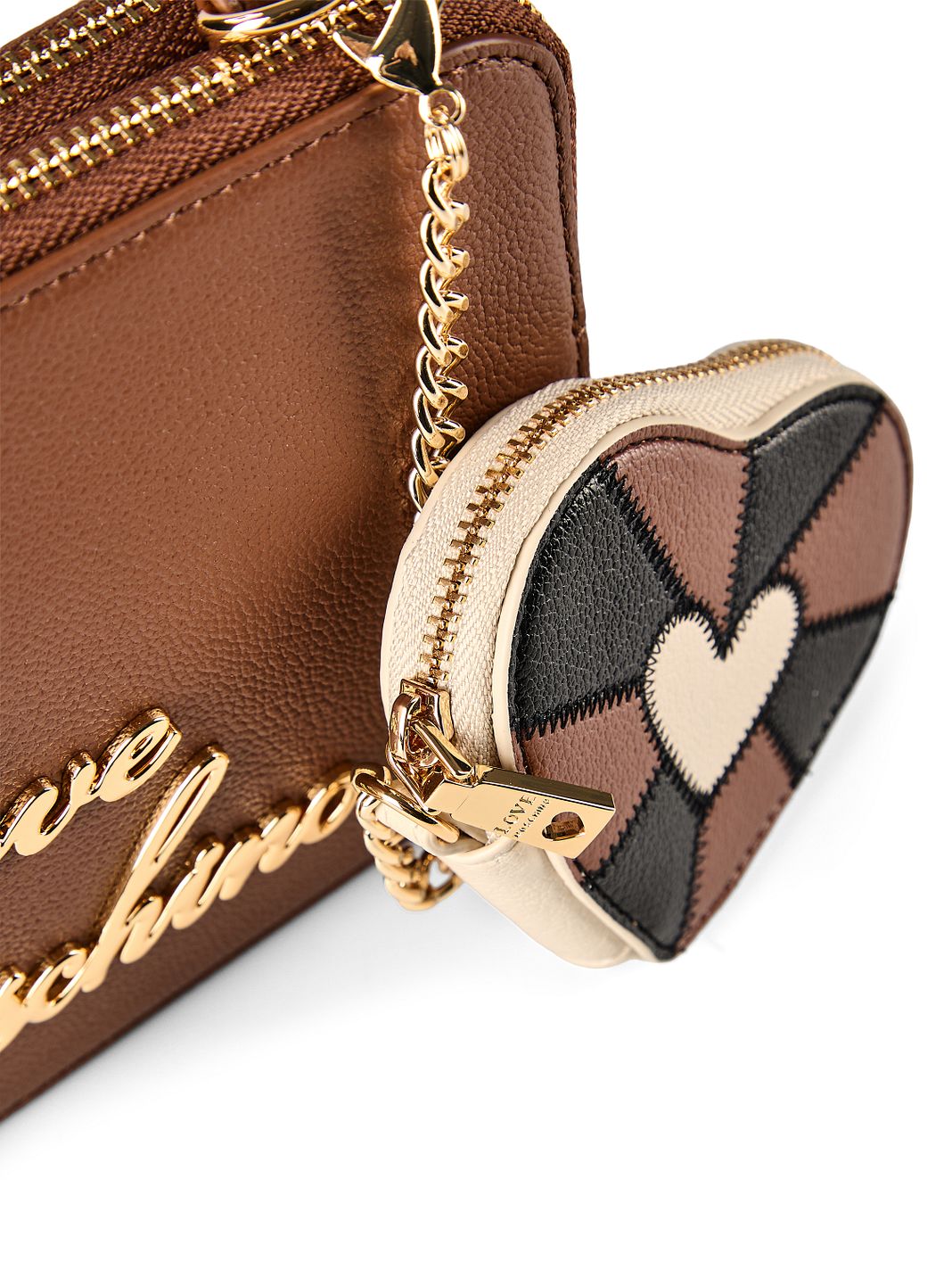 Love Moschino Heart Charm Borsa a tracolla Vera Pelle 20 cm Love Moschino Heart Charm Borsa a tracolla Vera Pelle 20 cm