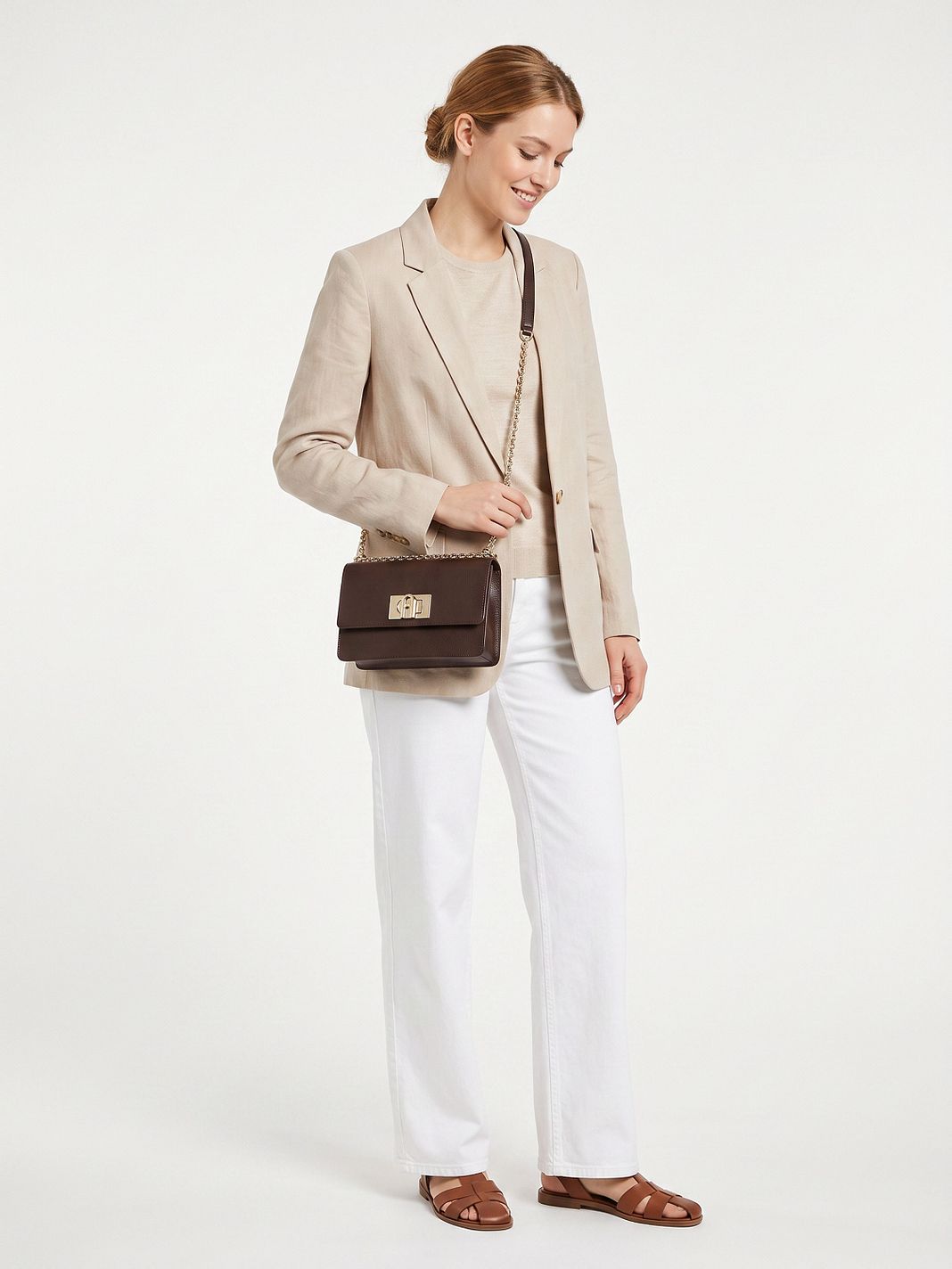 Furla 1927 Bolso bandolera Piel natural 20 cm Furla 1927 Bolso bandolera Piel natural 20 cm