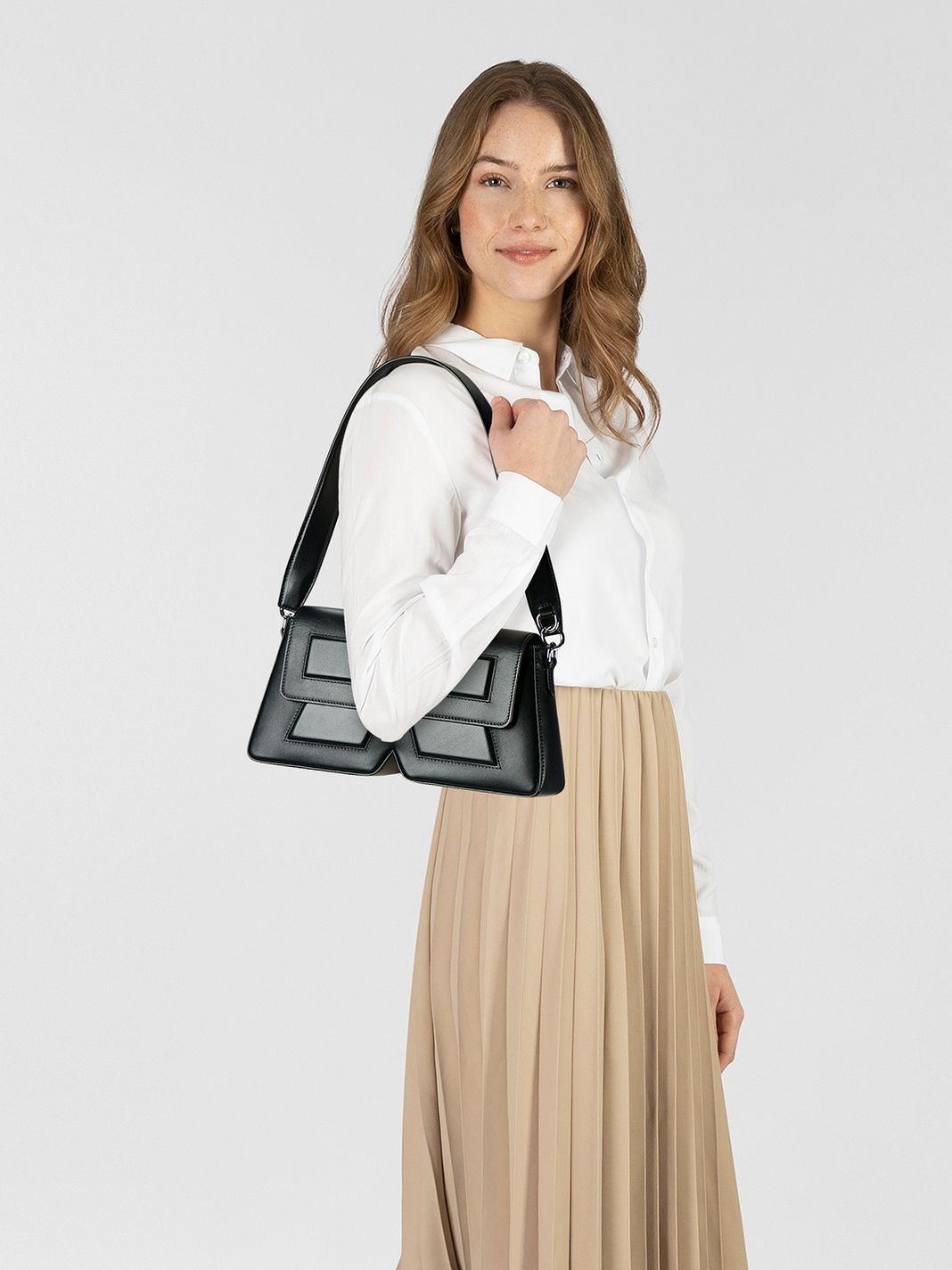 Karl Lagerfeld Ikon K Borsa a spalla Vera Pelle 25 cm Karl Lagerfeld Ikon K Borsa a spalla Vera Pelle 25 cm