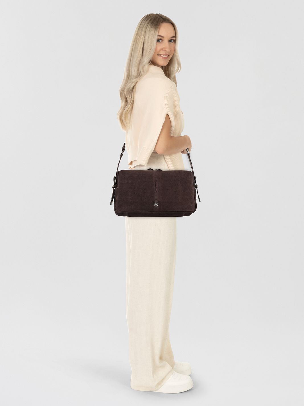 PINKO 24 Classic Borsa a spalla Vera Pelle 34 cm PINKO 24 Classic Borsa a spalla Vera Pelle 34 cm