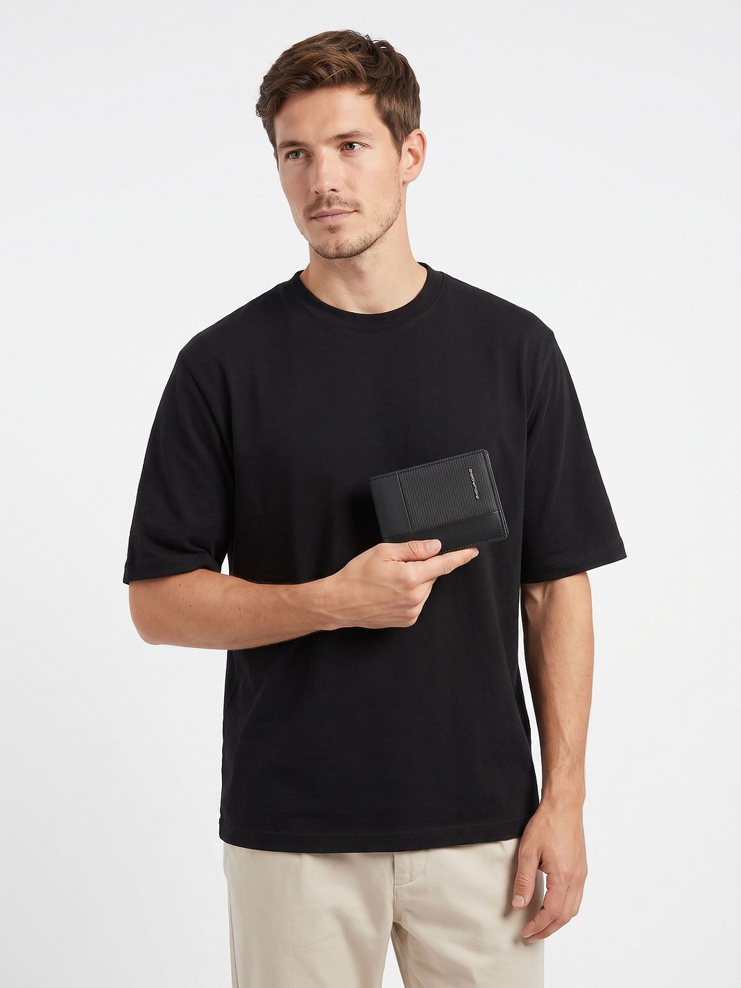 Piquadro Sync Portafoglio Protezione RFID Vera Pelle 12.5 cm