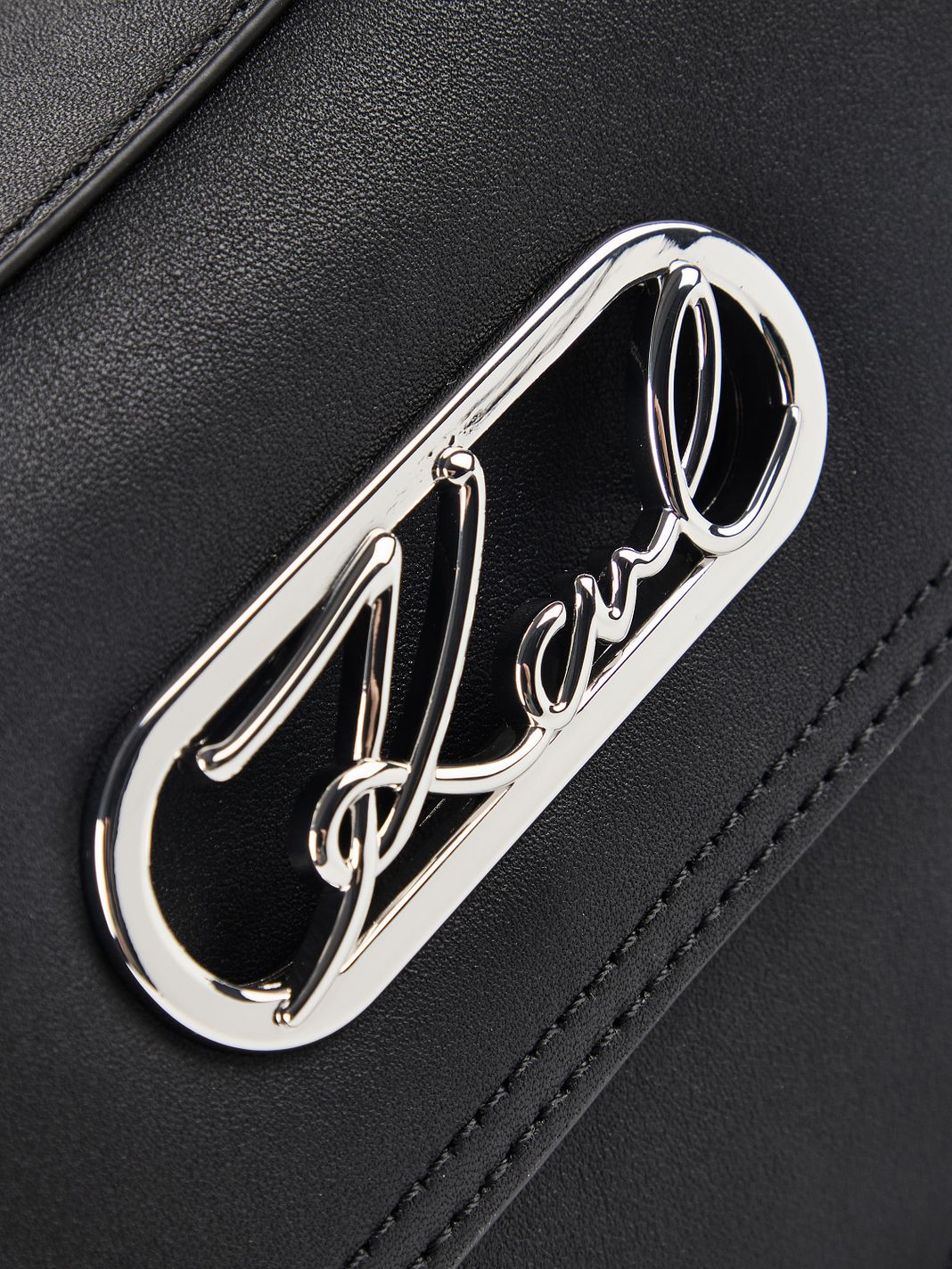 Karl Lagerfeld Signature Borsa a tracolla Vera Pelle 25 cm Karl Lagerfeld Signature Borsa a tracolla Vera Pelle 25 cm