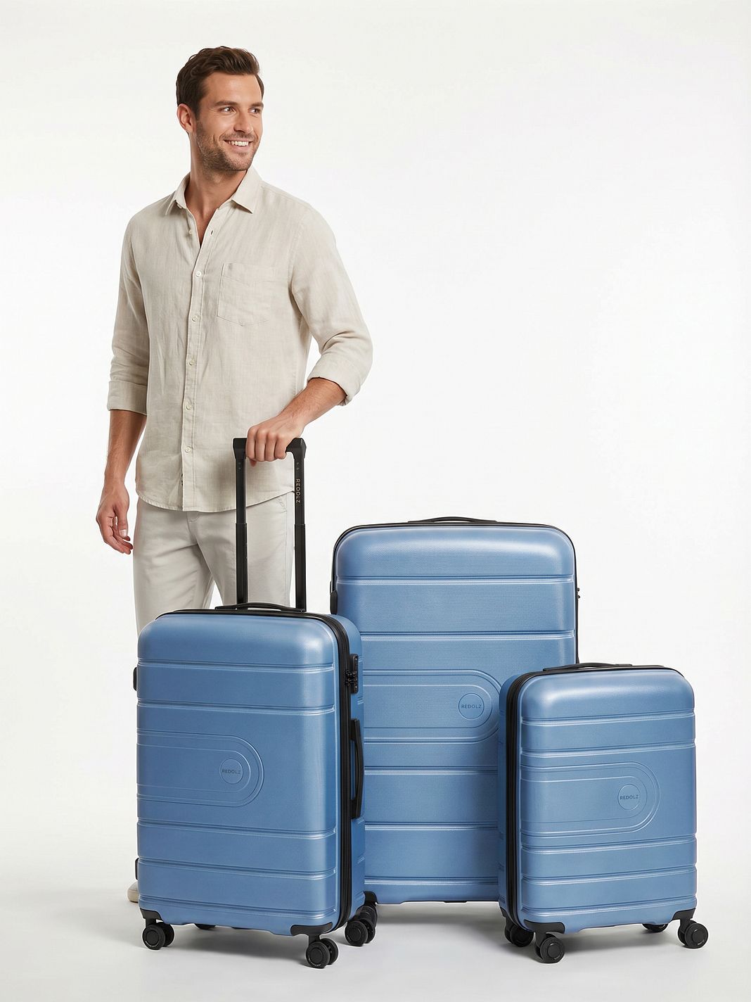 Redolz Essentials 11 4 ruote Set di valigie 3 pezzi espandibile Redolz Essentials 11 4 ruote Set di valigie 3 pezzi espandibile