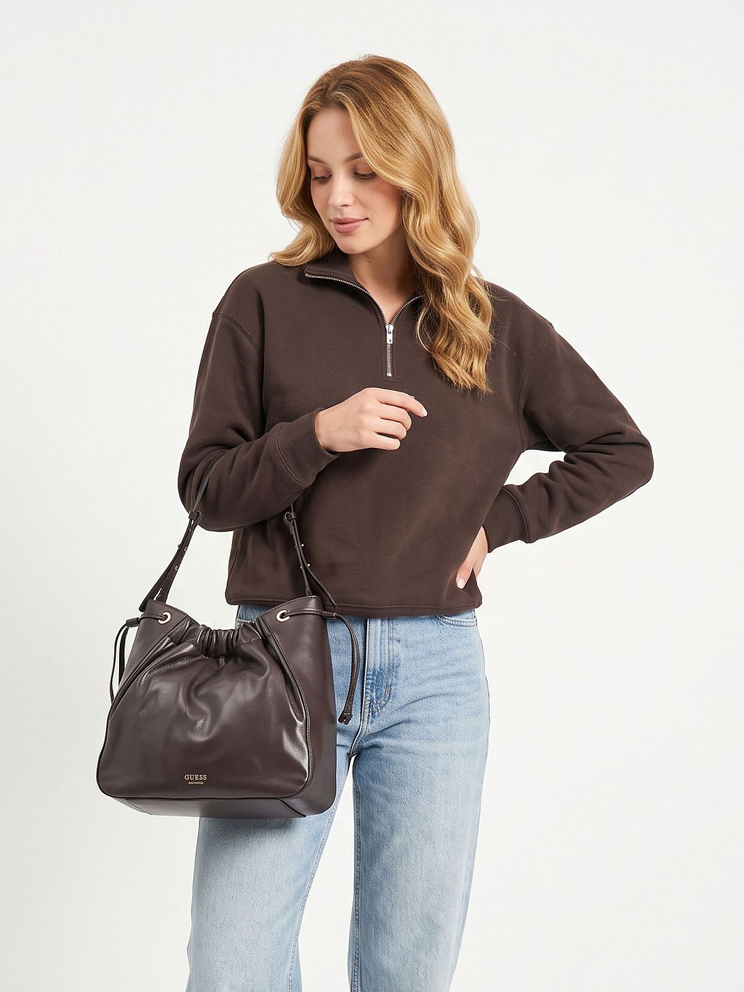 Guess Helene Borsa a spalla Vera Pelle 29 cm Guess Helene Borsa a spalla Vera Pelle 29 cm