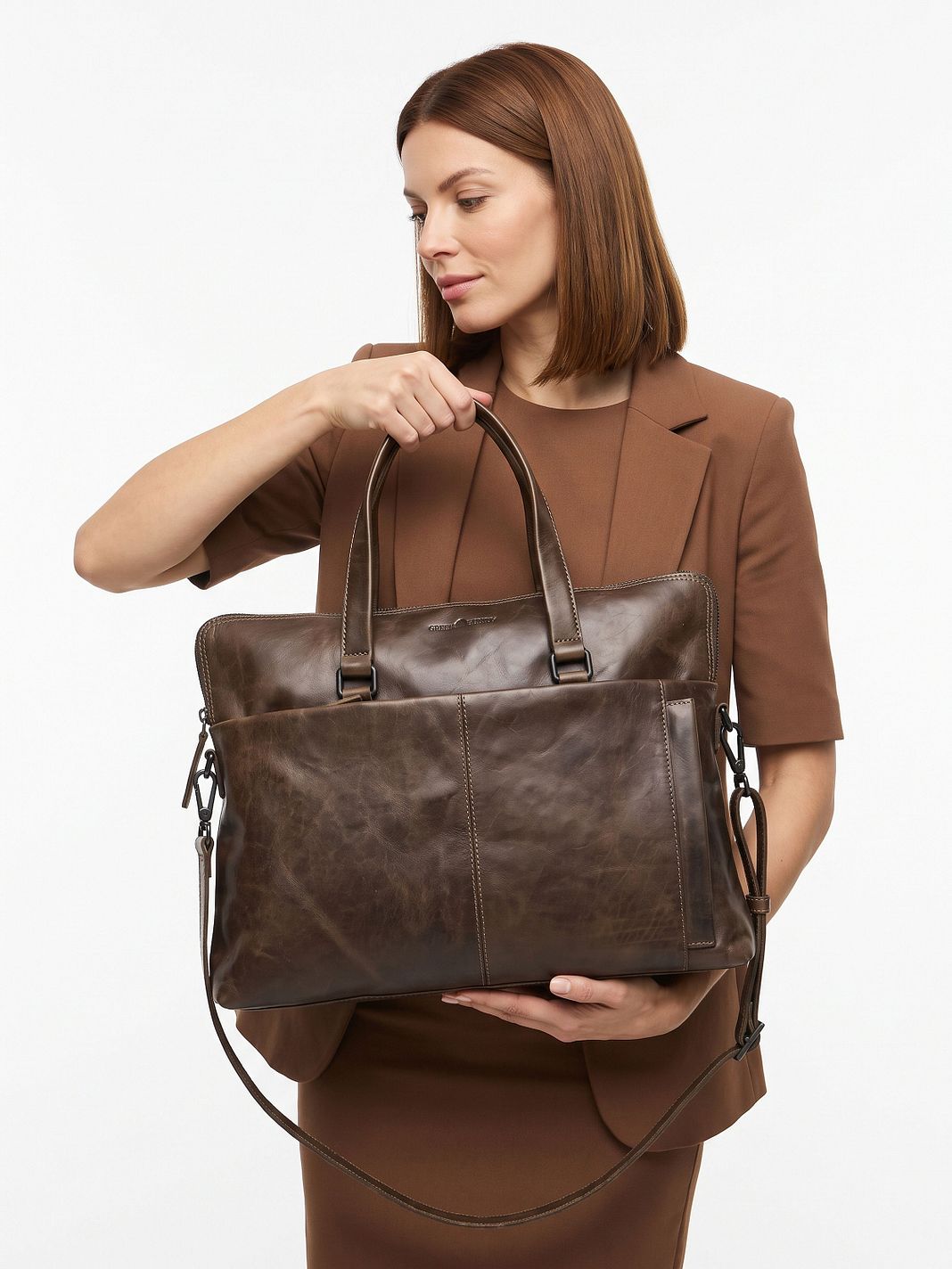 Greenburry Newport Cartella Vera Pelle 39 cm Vano porta PC Greenburry Newport Cartella Vera Pelle 39 cm Vano porta PC