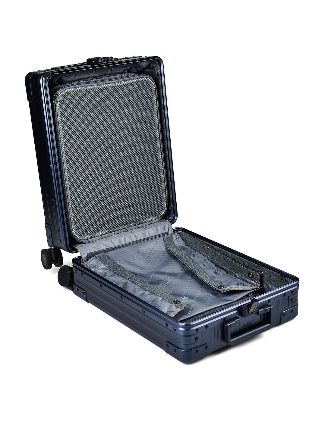 Aleon Trolley cabina Business a 4 ruote in Alluminio, 50 cm, con scomparto per laptop Aleon Trolley cabina Business a 4 ruote in Alluminio, 50 cm, con scomparto per laptop