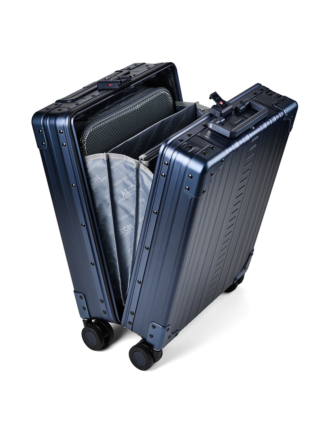 Aleon Trolley cabina Business a 4 ruote in Alluminio, 50 cm, con scomparto per laptop Aleon Trolley cabina Business a 4 ruote in Alluminio, 50 cm, con scomparto per laptop
