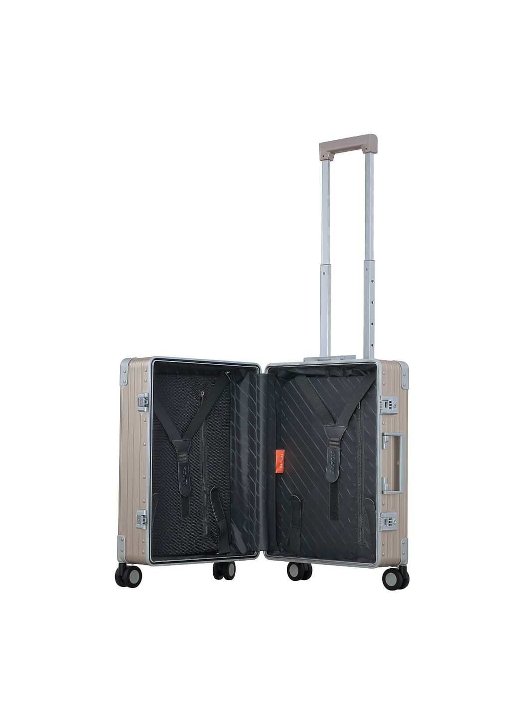 Aleon Maleta de cabina Fortis de aluminio con 4 ruedas, 54 cm Aleon Maleta de cabina Fortis de aluminio con 4 ruedas, 54 cm