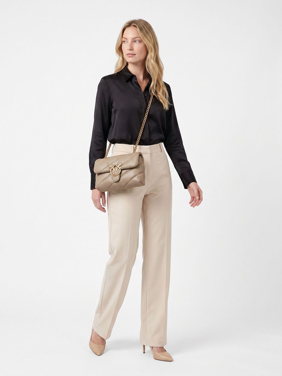PINKO Love Puff Bolso bandolera Piel natural 27 cm PINKO Love Puff Bolso bandolera Piel natural 27 cm