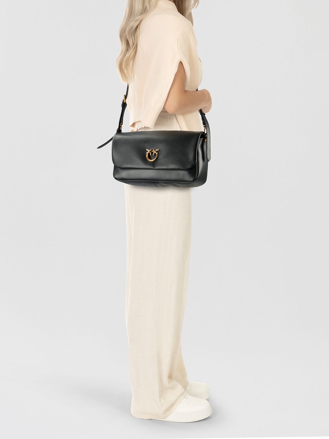 PINKO Click Soft Classic Borsa a spalla Vera Pelle 32 cm PINKO Click Soft Classic Borsa a spalla Vera Pelle 32 cm