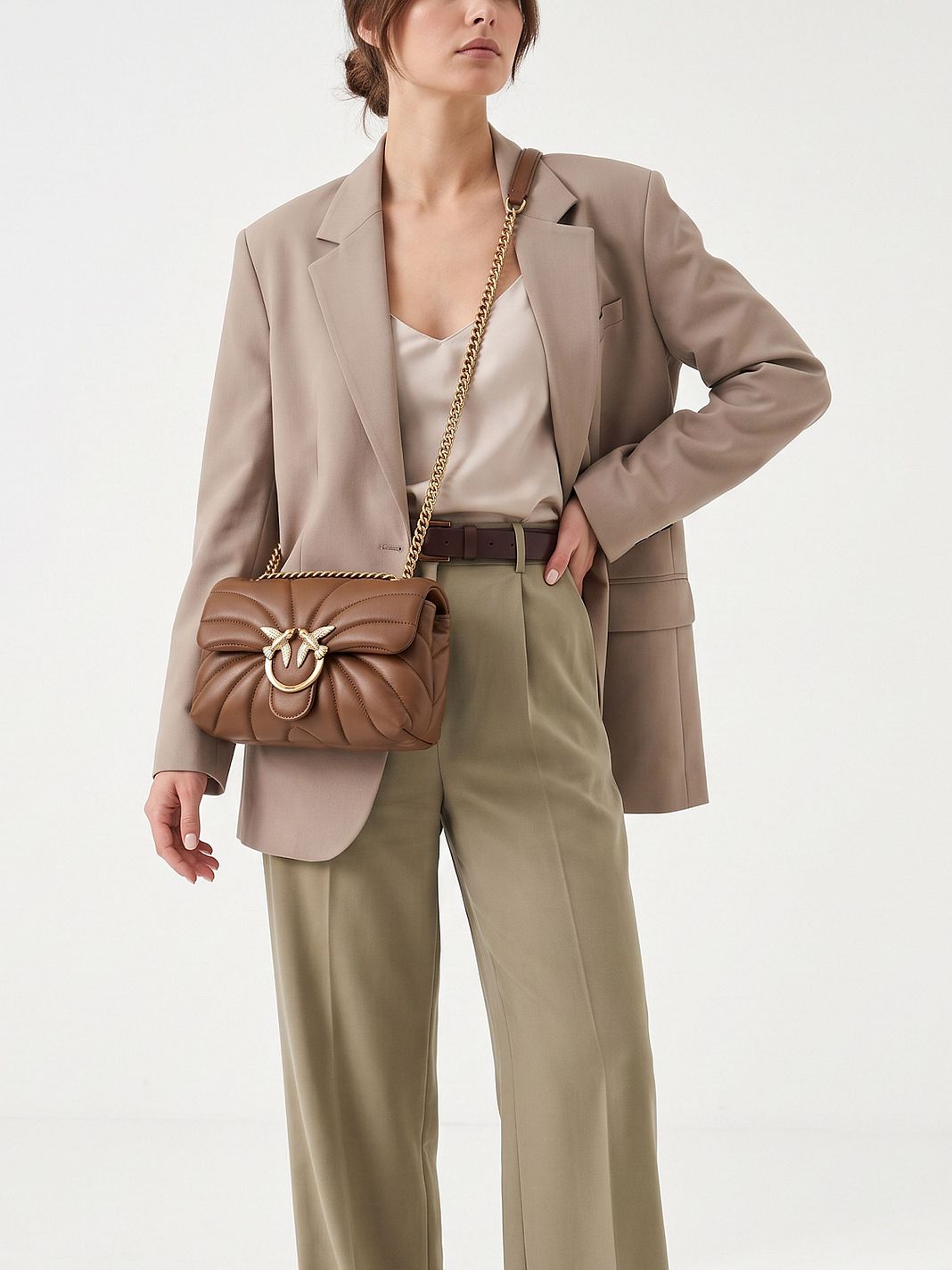 PINKO Love Puff Borsa a spalla Vera Pelle 23 cm PINKO Love Puff Borsa a spalla Vera Pelle 23 cm