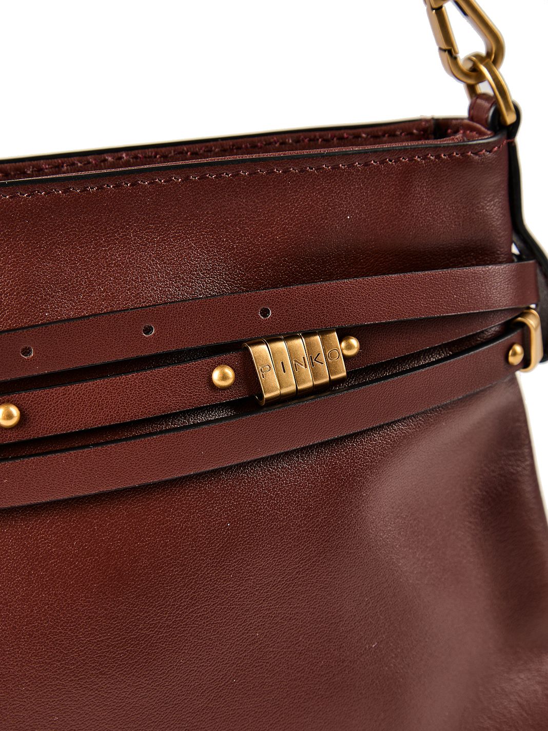 PINKO Belt Bag Classic Borsa a spalla Vera Pelle 33 cm