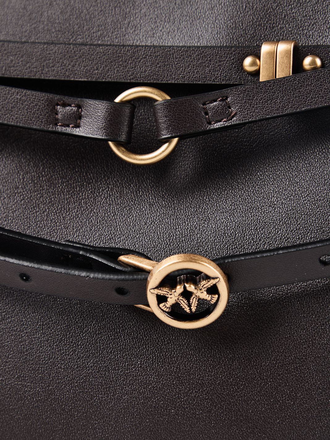 PINKO Belt Bag Classic Borsa a spalla Vera Pelle 33 cm PINKO Belt Bag Classic Borsa a spalla Vera Pelle 33 cm