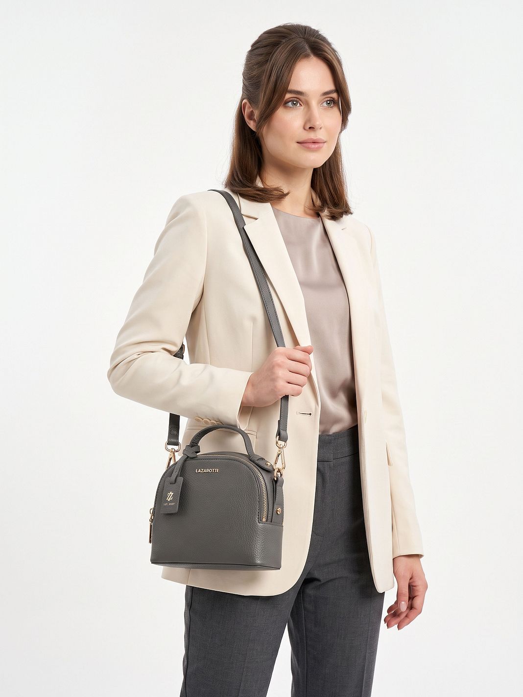 Lazarotti Bolso bandolera de piel «Bologna» de 17 cm Lazarotti Bolso bandolera de piel «Bologna» de 17 cm