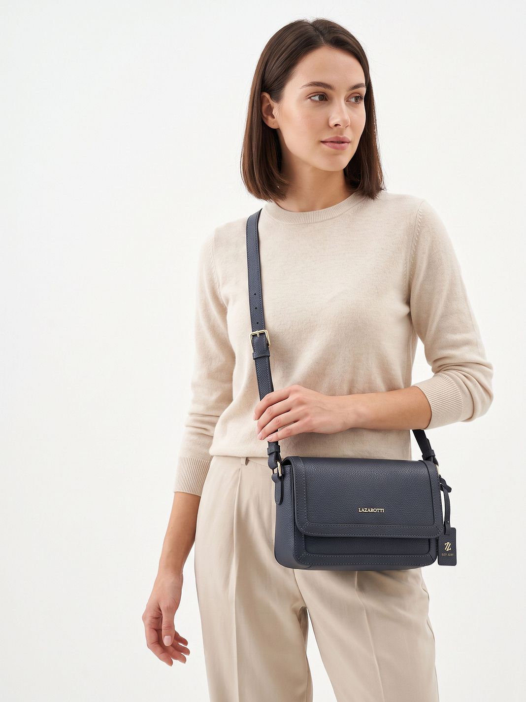 Lazarotti Bologna Leather Bolso bandolera Piel natural 21 cm Lazarotti Bologna Leather Bolso bandolera Piel natural 21 cm