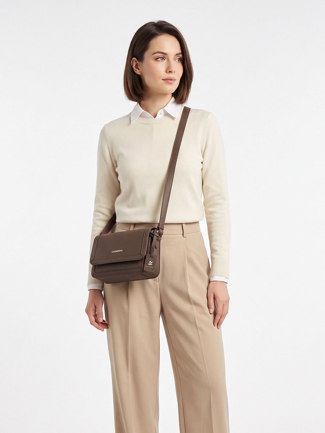 Lazarotti Bologna Leather Bolso bandolera Piel natural 21 cm Lazarotti Bologna Leather Bolso bandolera Piel natural 21 cm