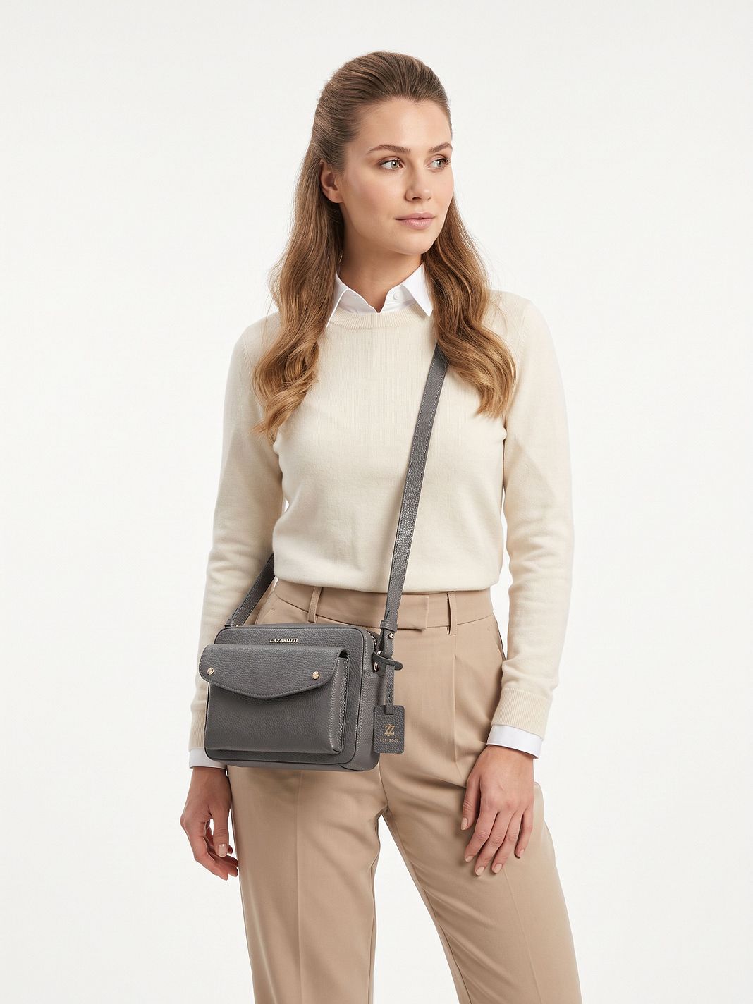 Lazarotti Bologna Leather Bolso bandolera Piel natural 21 cm Lazarotti Bologna Leather Bolso bandolera Piel natural 21 cm