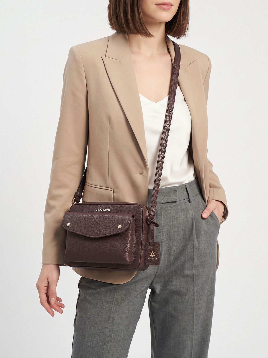 Lazarotti Bologna Leather Bolso bandolera Piel natural 21 cm Lazarotti Bologna Leather Bolso bandolera Piel natural 21 cm