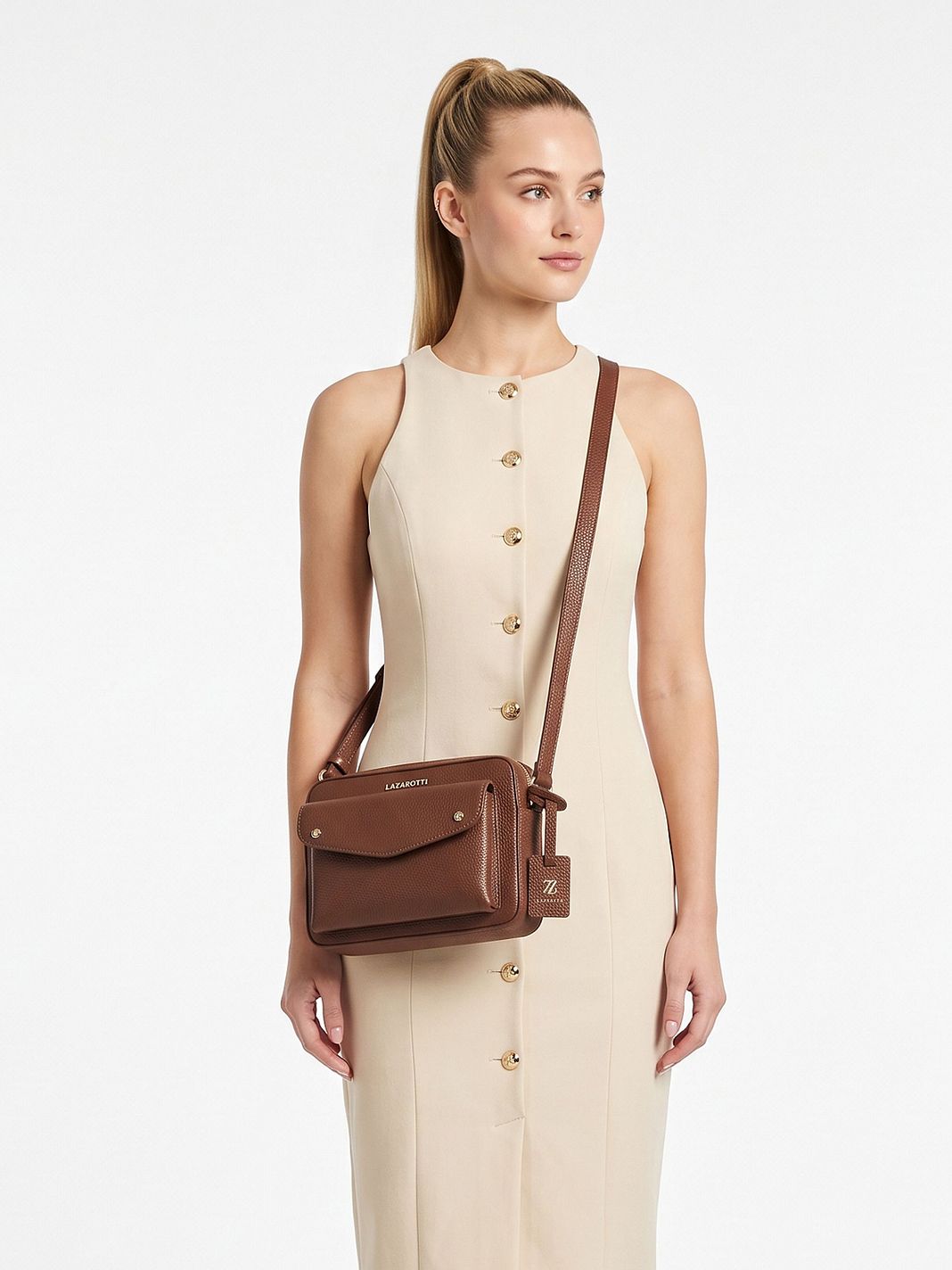 Lazarotti Bologna Leather Bolso bandolera Piel natural 21 cm Lazarotti Bologna Leather Bolso bandolera Piel natural 21 cm