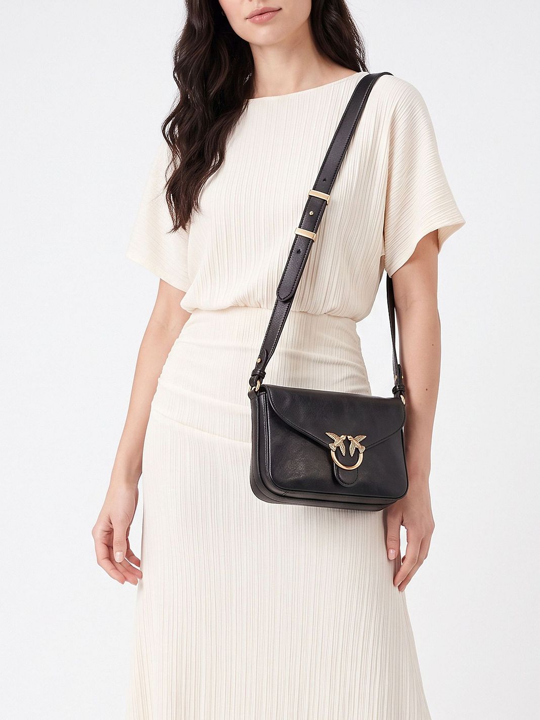 PINKO Love Satchel Mini Bolso bandolera Piel natural 21 cm