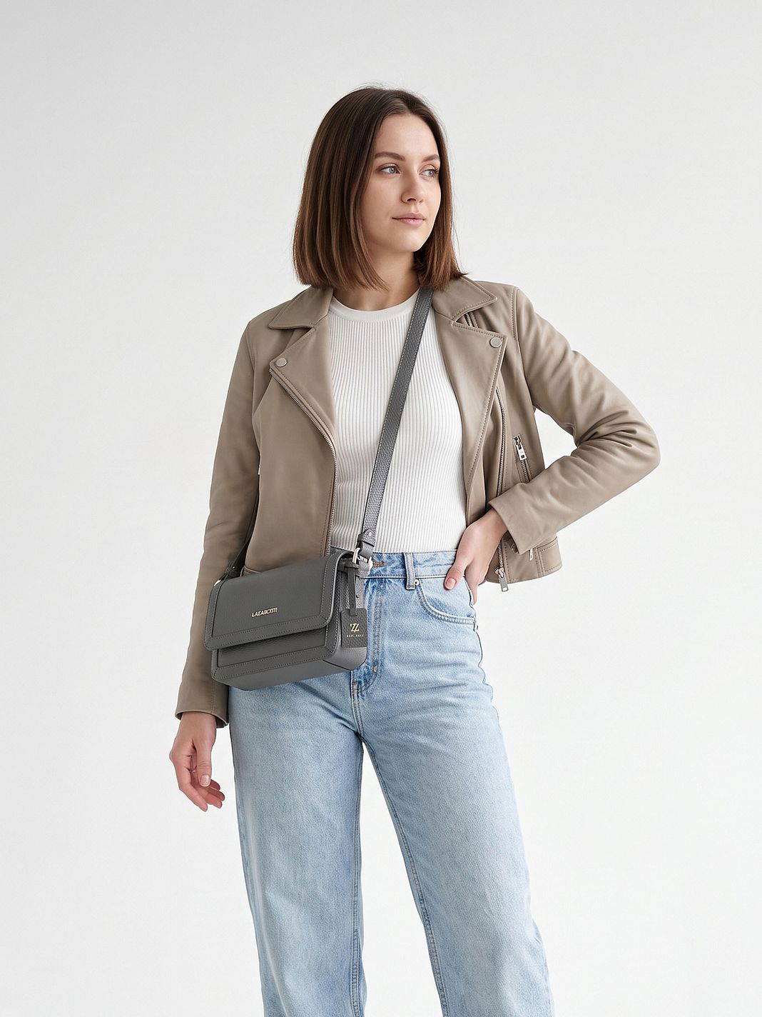 Lazarotti Bologna Leather Crossbody taška Kůže 21 cm Lazarotti Bologna Leather Crossbody taška Kůže 21 cm