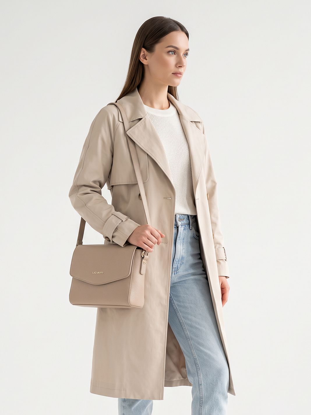 Lazarotti Kožená Crossbody taška Bologna, 22 cm