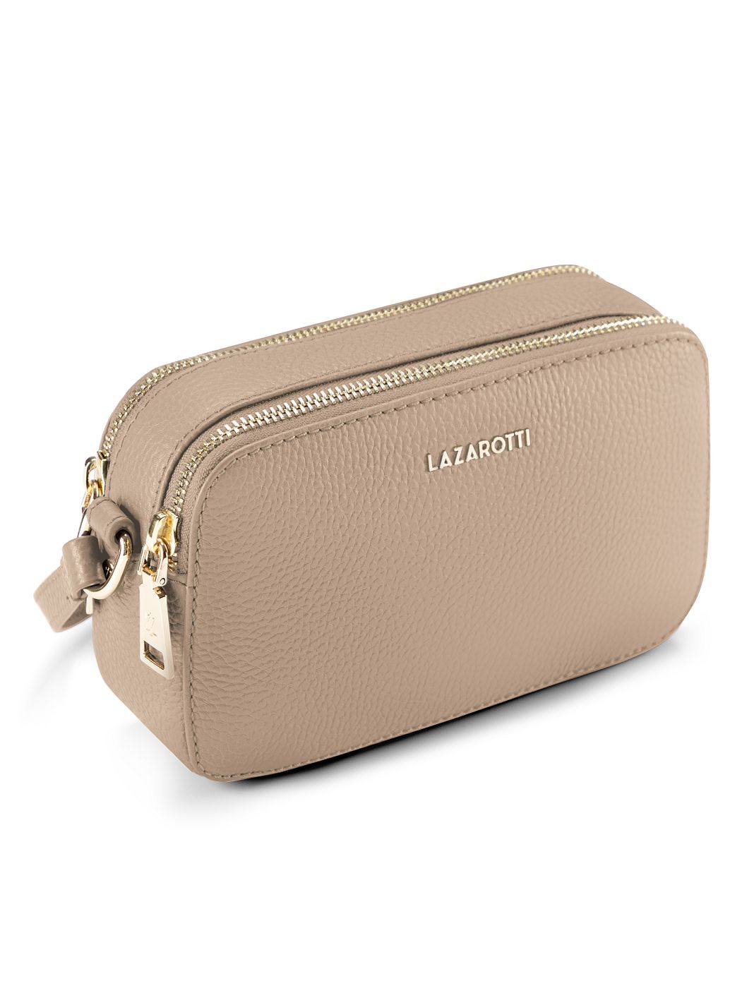 Lazarotti Crossbody taška z kůže Bologna Camera-Bag s dvojitým zipem, 18 cm Lazarotti Crossbody taška z kůže Bologna Camera-Bag s dvojitým zipem, 18 cm