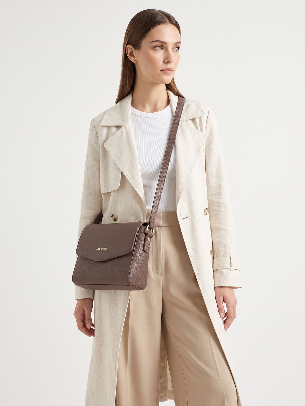 Lazarotti Kožená Crossbody taška Bologna, 22 cm