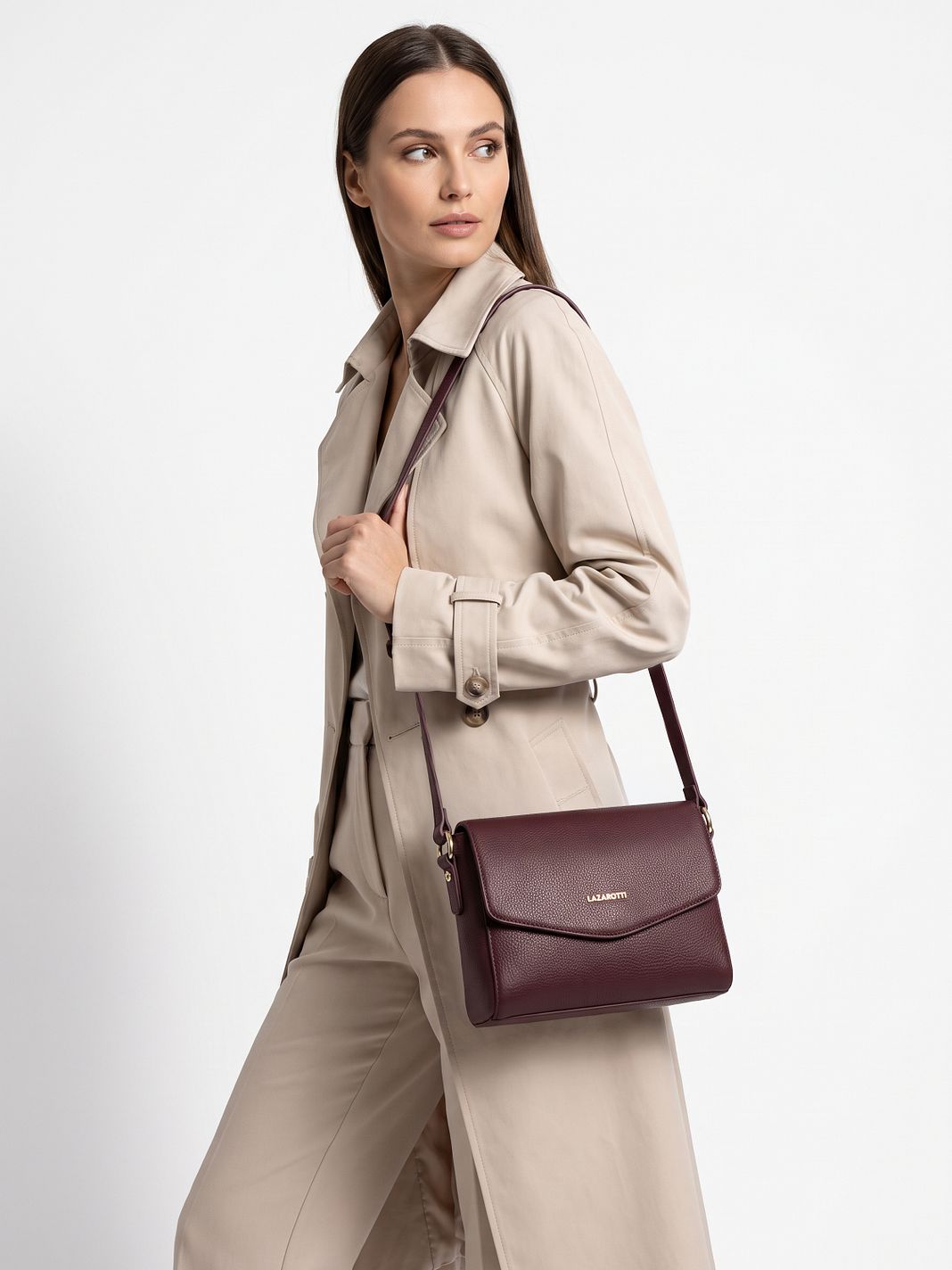 Lazarotti Kožená Crossbody taška Bologna, 22 cm