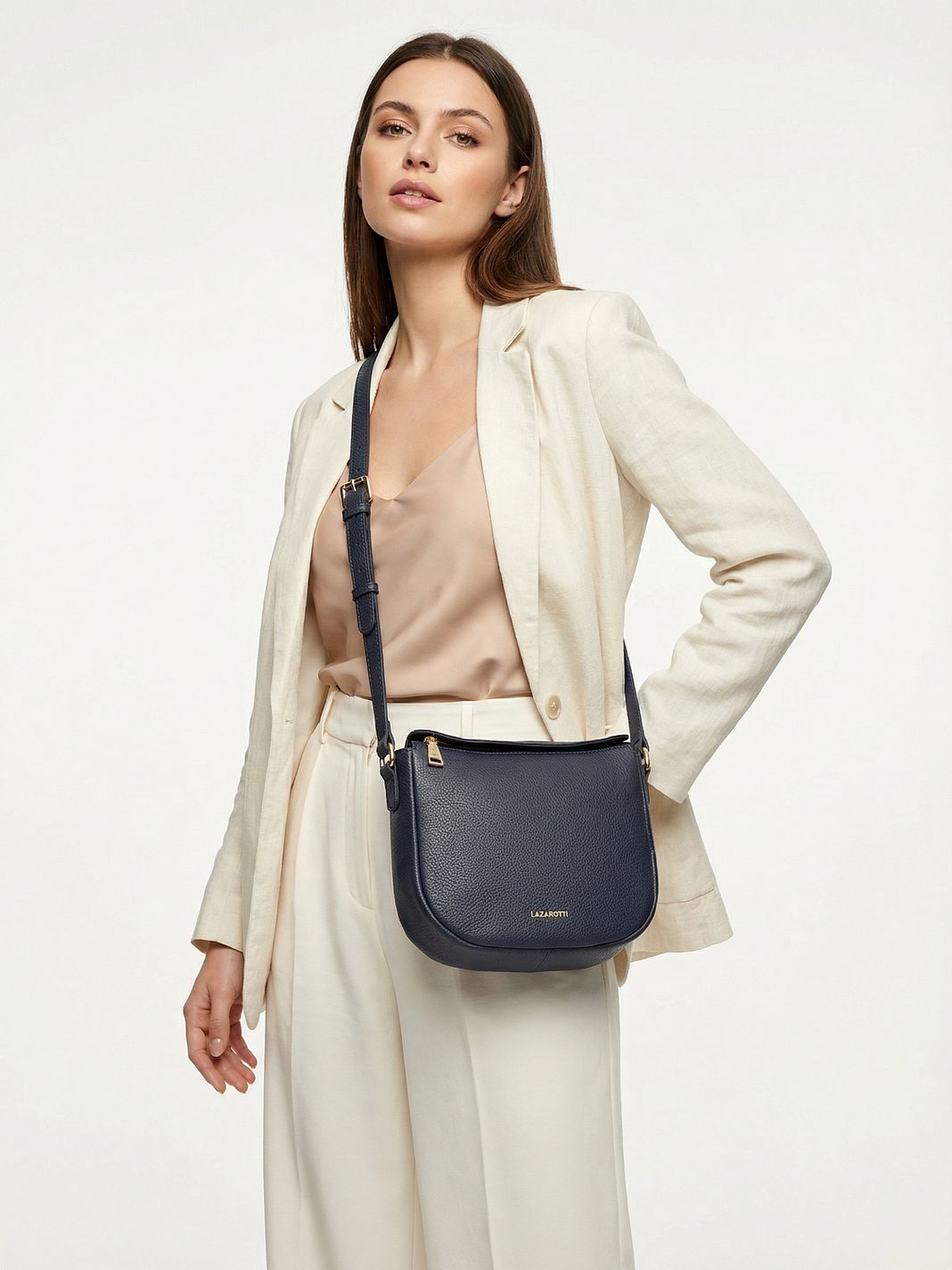 Lazarotti Kožená Crossbody taška Bologna, kůže, 25 cm Lazarotti Kožená Crossbody taška Bologna, kůže, 25 cm