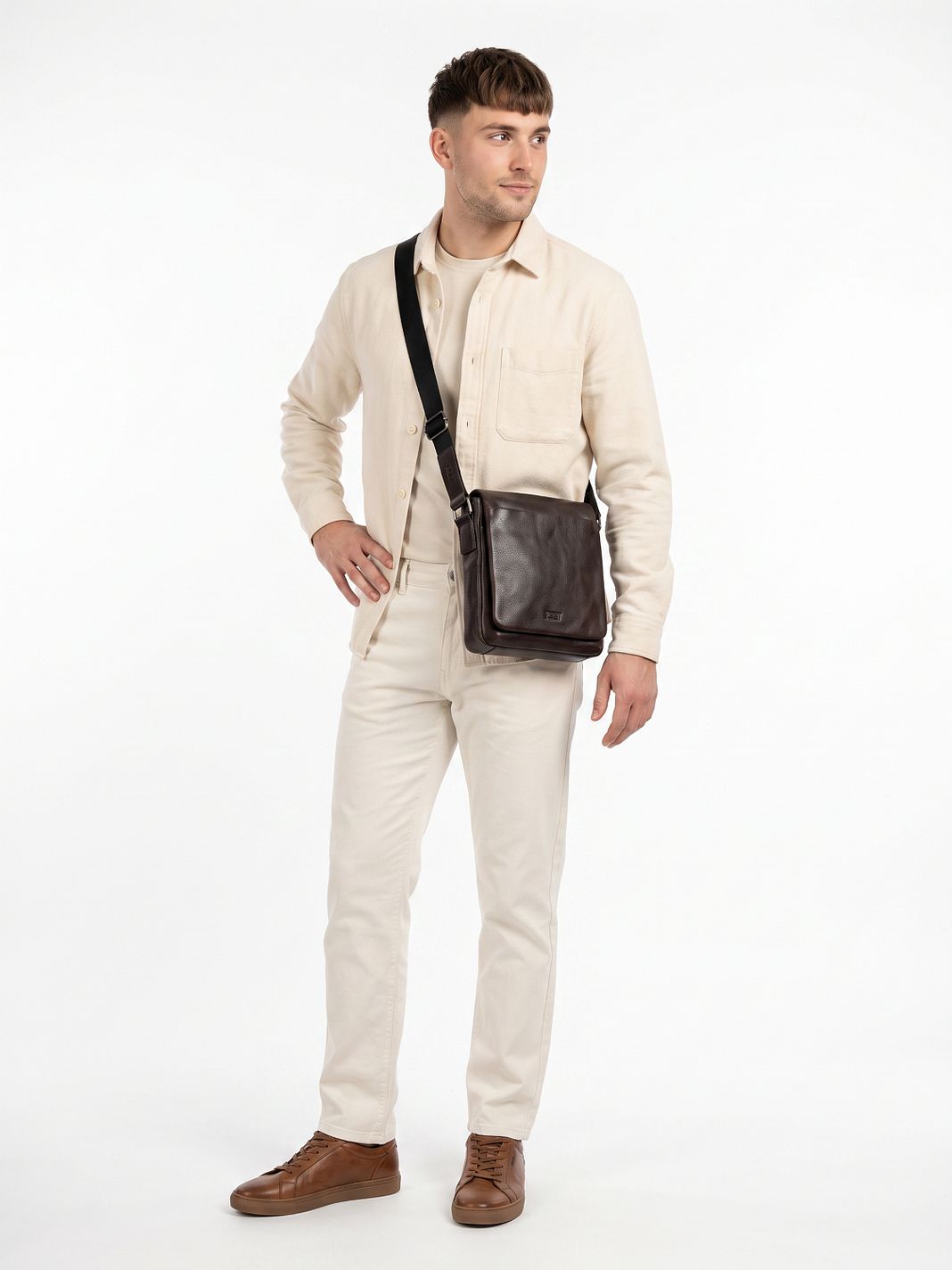 Jost London Bolso bandolera S Piel natural 23 cm