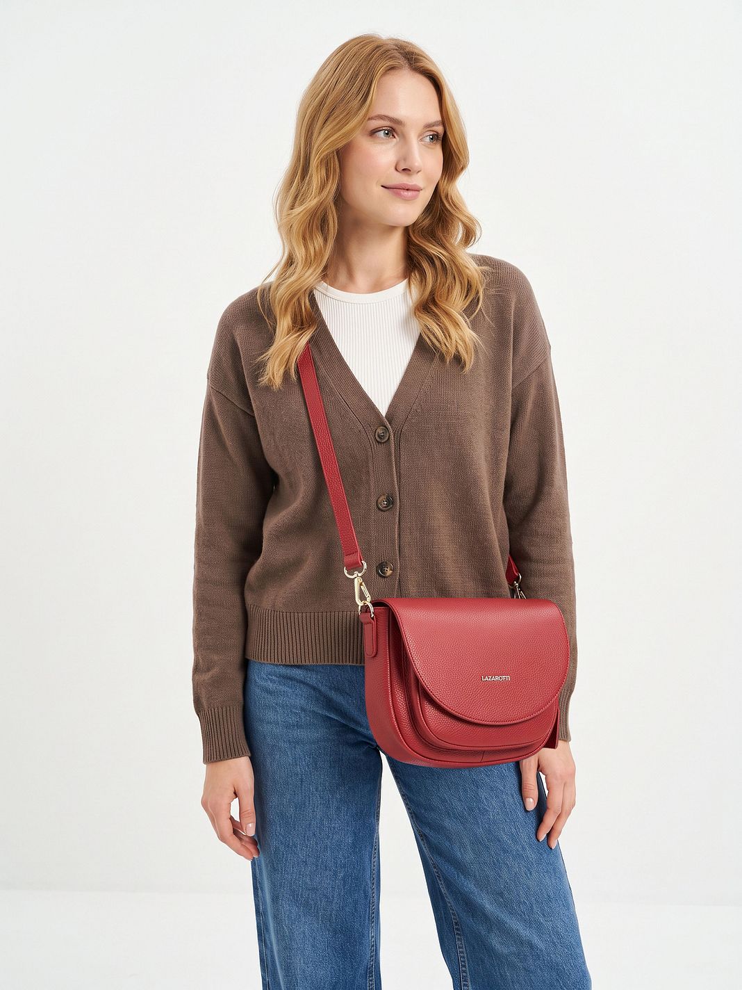 Lazarotti Bologna Leather Crossbody taška Kůže 25.5 cm Lazarotti Bologna Leather Crossbody taška Kůže 25.5 cm