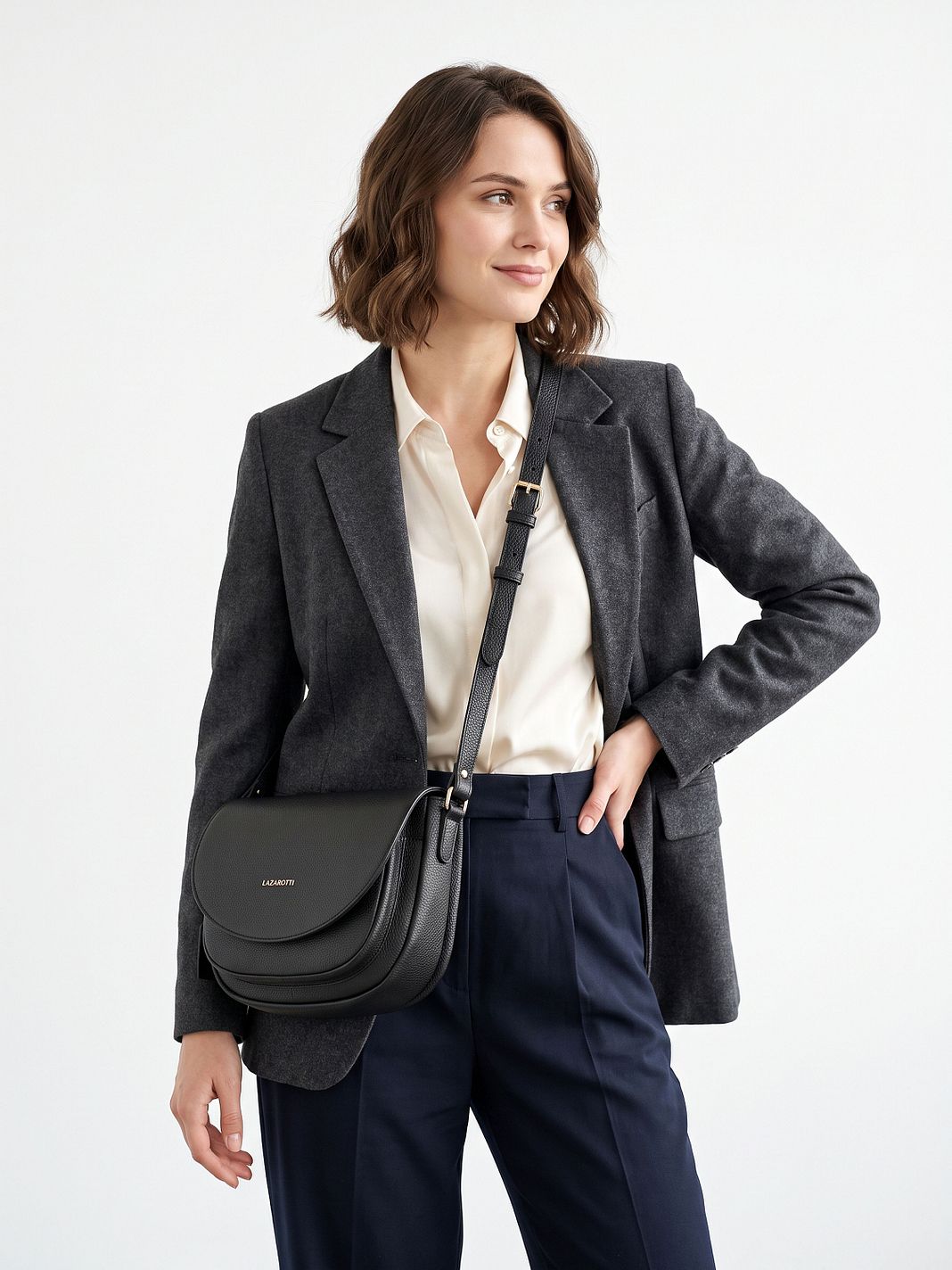 Lazarotti Bologna Leather Crossbody taška Kůže 25.5 cm