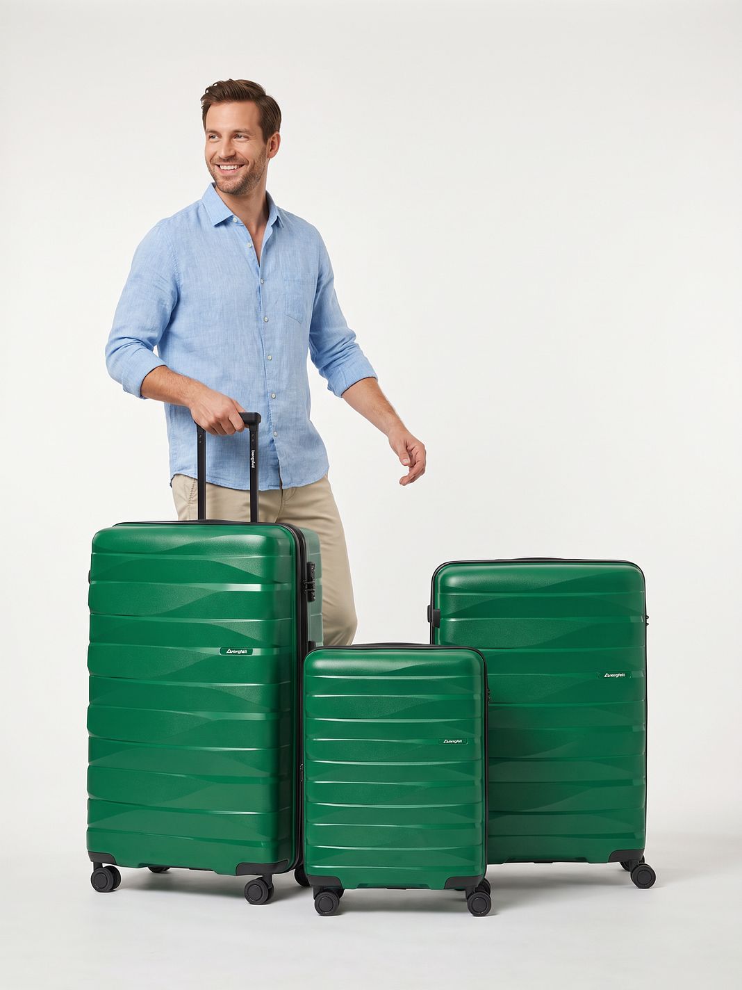 Bergpfeil Travel 4 ruedas Juego de maletas 3 piezas Con asa expansible Bergpfeil Travel 4 ruedas Juego de maletas 3 piezas Con asa expansible
