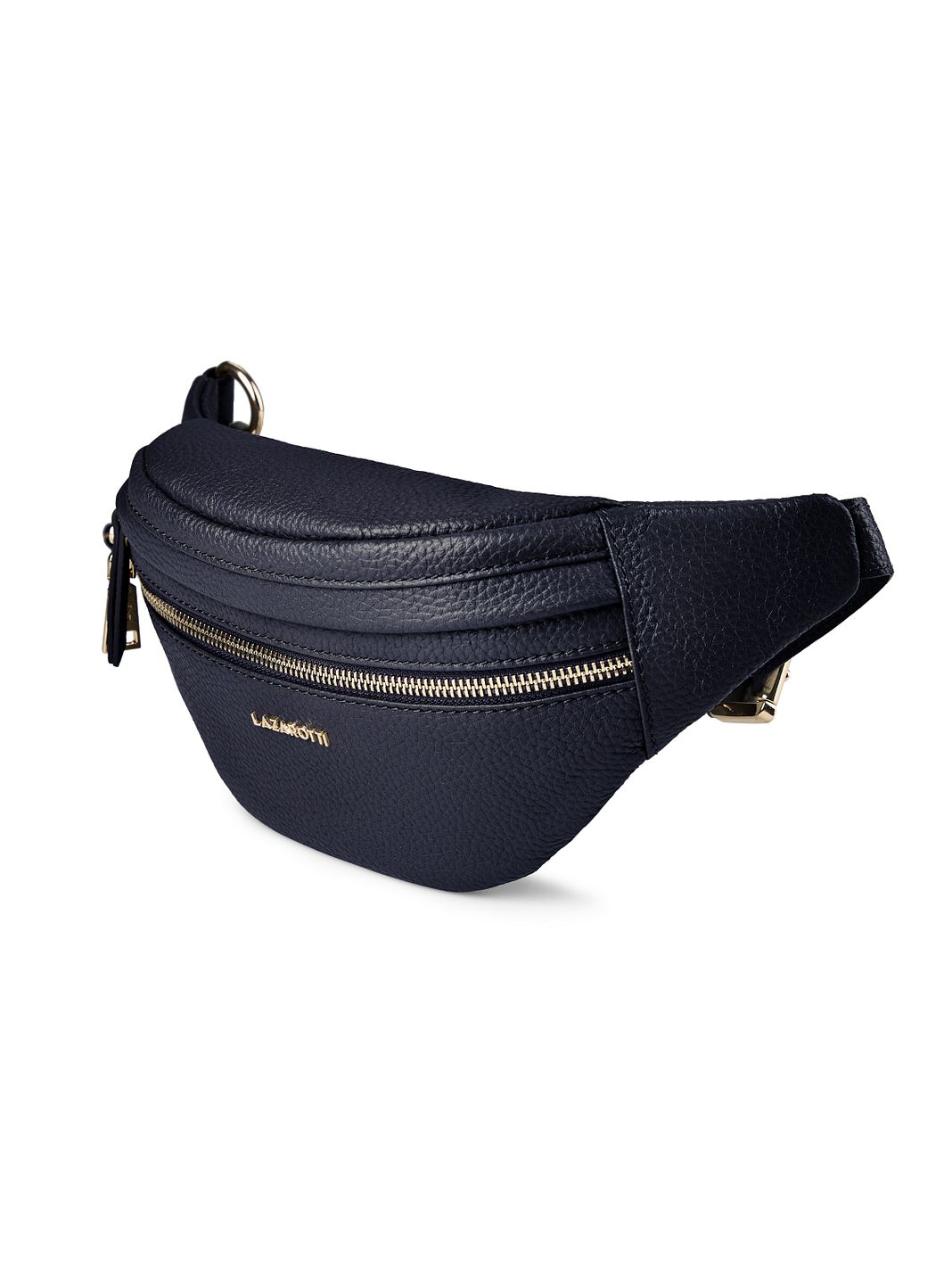 Lazarotti Bologna læder bæltetaske med dobbelt lynlås, crossbody-taske i læder, 25 cm Lazarotti Bologna læder bæltetaske med dobbelt lynlås, crossbody-taske i læder, 25 cm