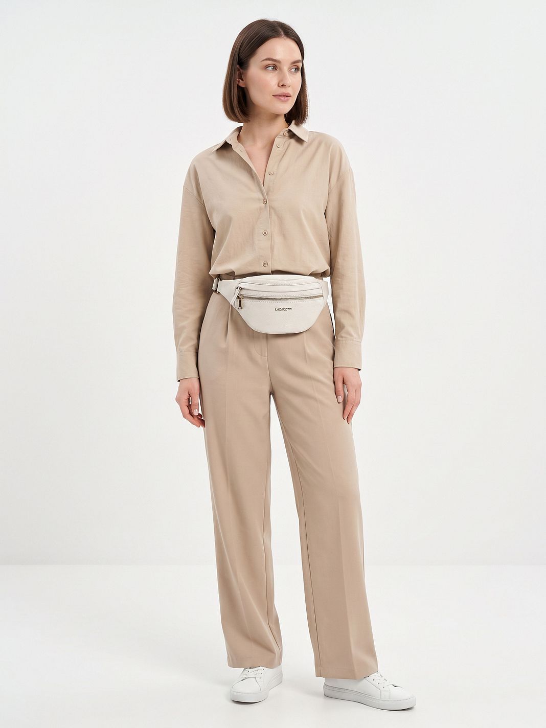Lazarotti Bologna læder bæltetaske med dobbelt lynlås, crossbody-taske i læder, 25 cm Lazarotti Bologna læder bæltetaske med dobbelt lynlås, crossbody-taske i læder, 25 cm