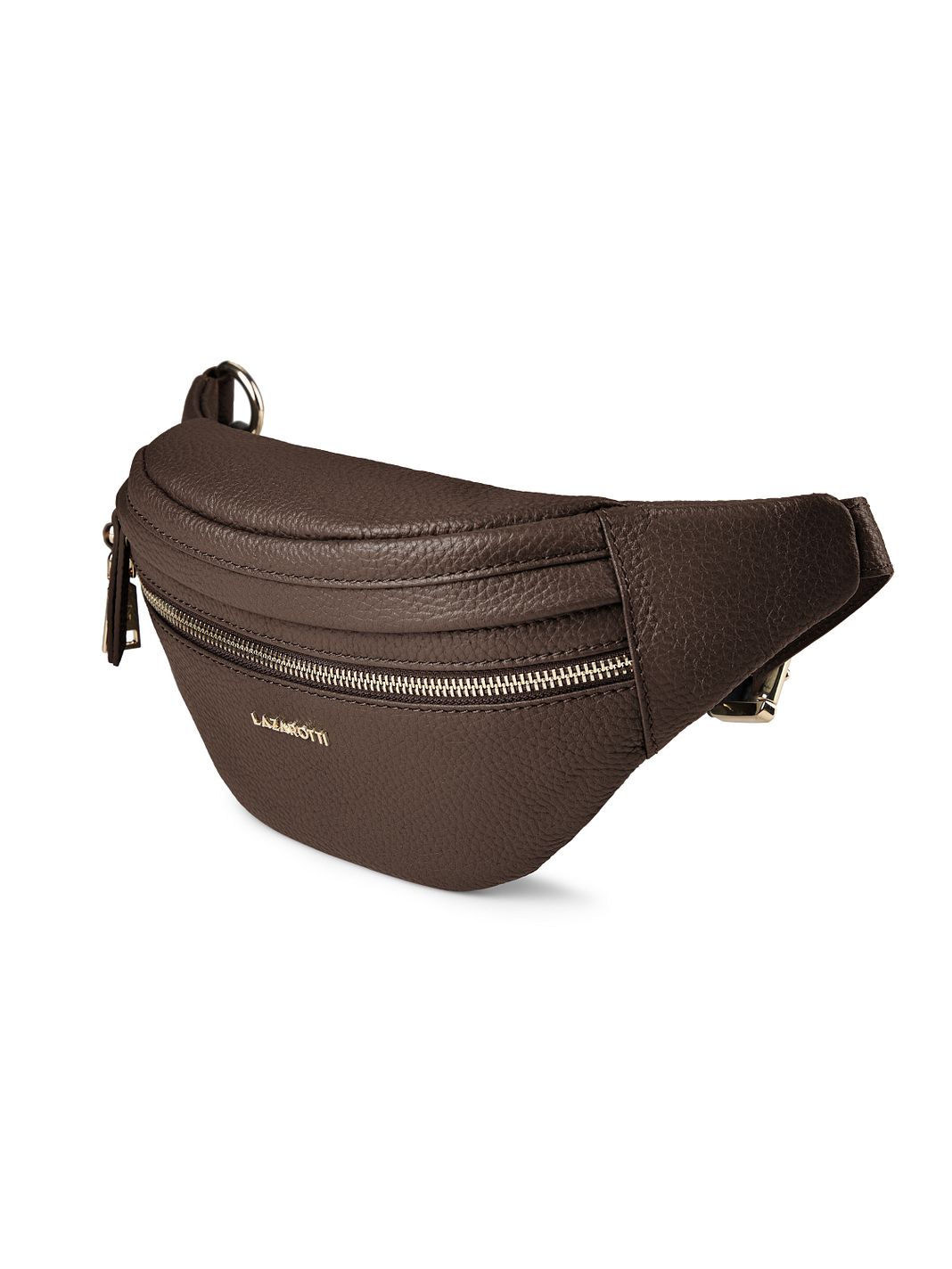 Lazarotti Bologna læder bæltetaske med dobbelt lynlås, crossbody-taske i læder, 25 cm Lazarotti Bologna læder bæltetaske med dobbelt lynlås, crossbody-taske i læder, 25 cm