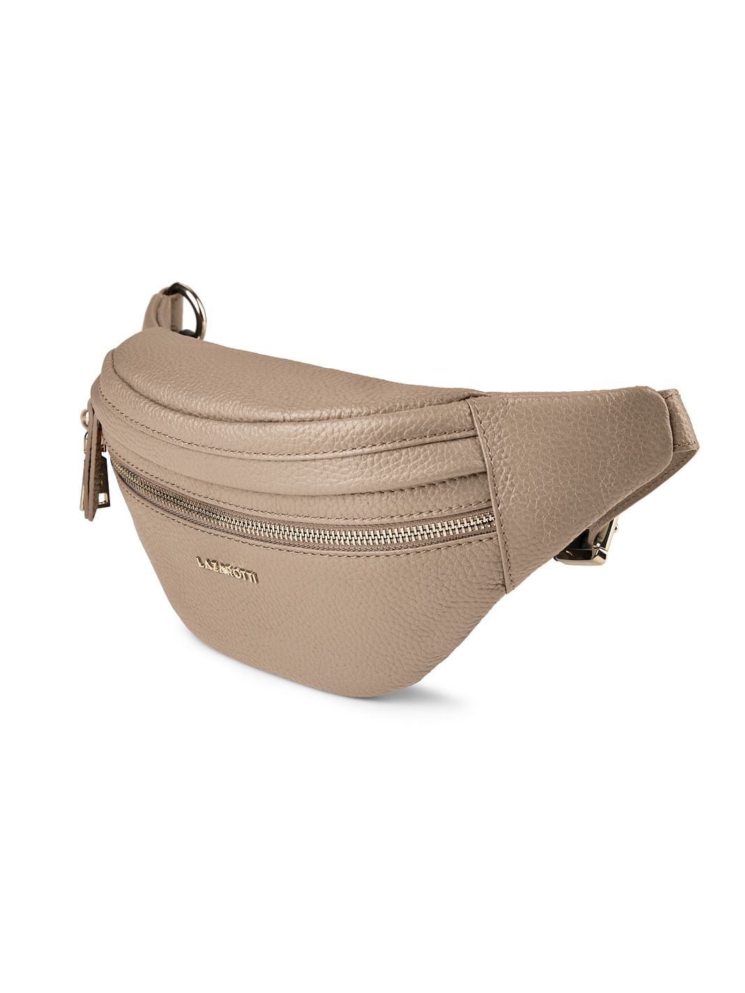 Lazarotti Bologna læder bæltetaske med dobbelt lynlås, crossbody-taske i læder, 25 cm Lazarotti Bologna læder bæltetaske med dobbelt lynlås, crossbody-taske i læder, 25 cm