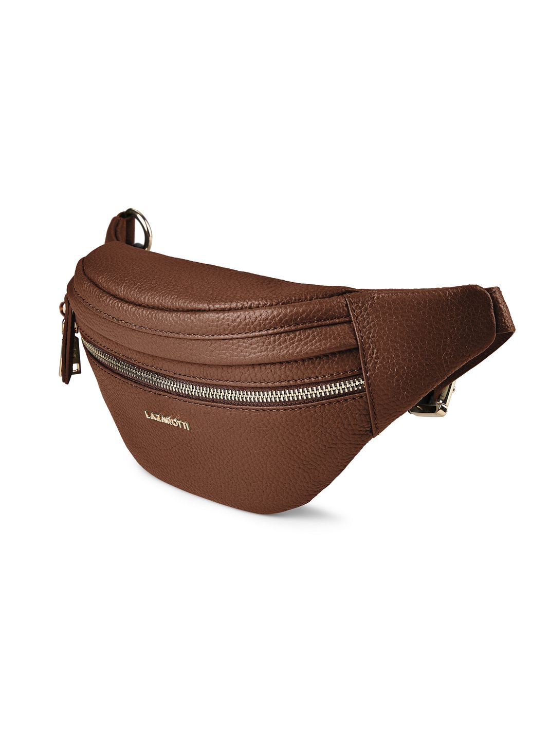 Lazarotti Bologna læder bæltetaske med dobbelt lynlås, crossbody-taske i læder, 25 cm Lazarotti Bologna læder bæltetaske med dobbelt lynlås, crossbody-taske i læder, 25 cm
