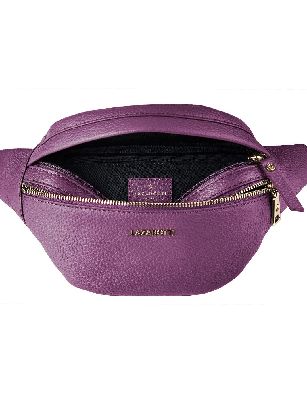 Lazarotti Bologna læder bæltetaske med dobbelt lynlås, crossbody-taske i læder, 25 cm Lazarotti Bologna læder bæltetaske med dobbelt lynlås, crossbody-taske i læder, 25 cm