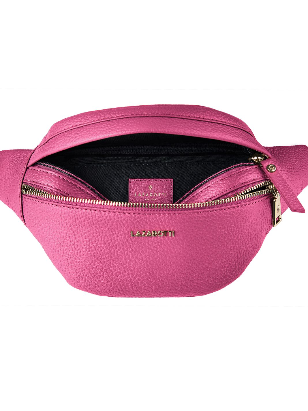 Lazarotti Bologna læder bæltetaske med dobbelt lynlås, crossbody-taske i læder, 25 cm Lazarotti Bologna læder bæltetaske med dobbelt lynlås, crossbody-taske i læder, 25 cm