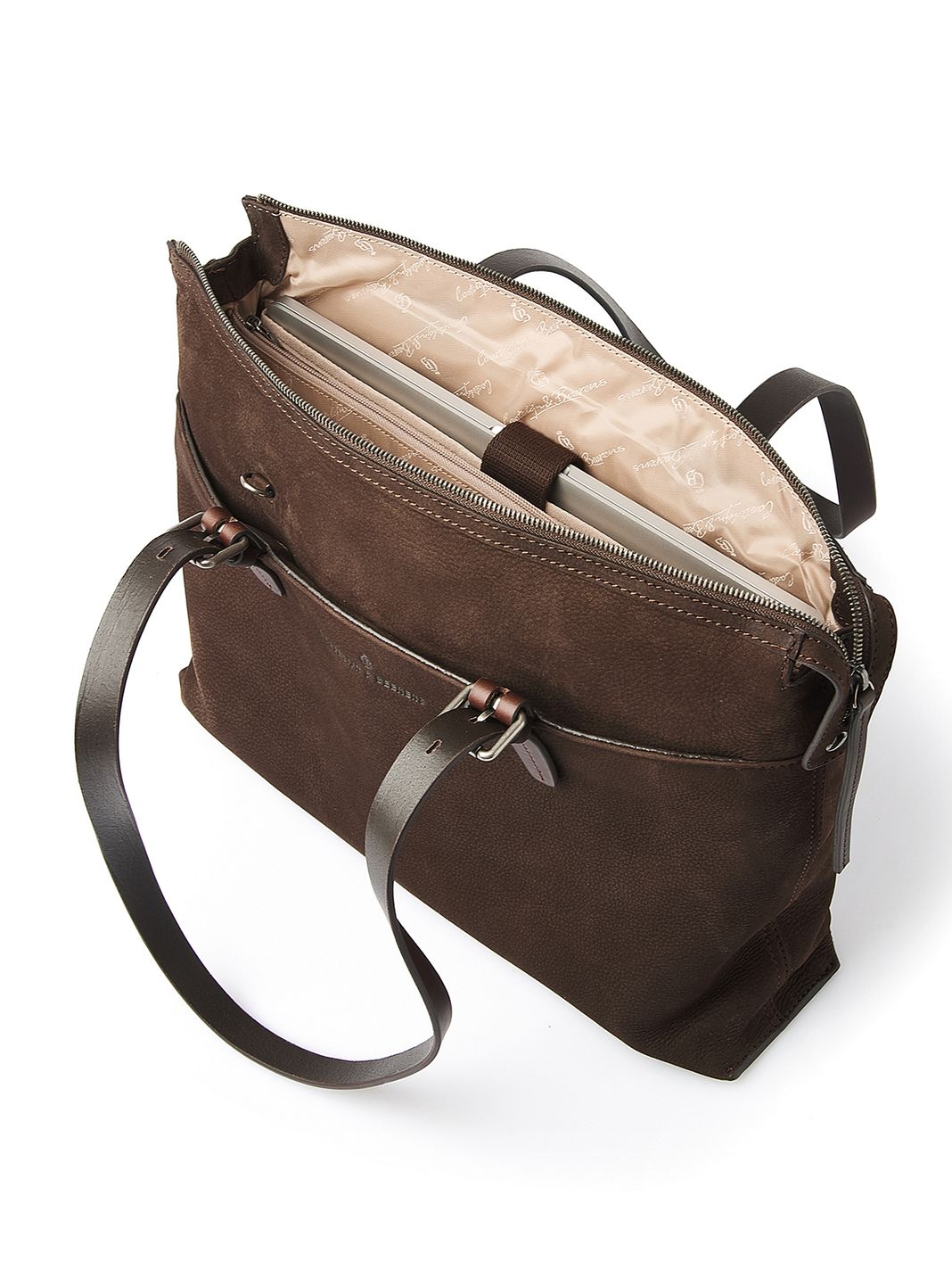 Castelijn & Beerens Nubuck Skuldertaske Læder 40 cm Laptoprum