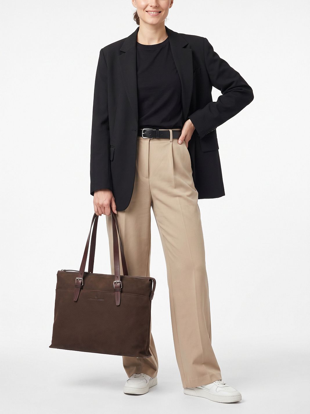 Castelijn & Beerens Nubuck Skuldertaske Læder 40 cm Laptoprum