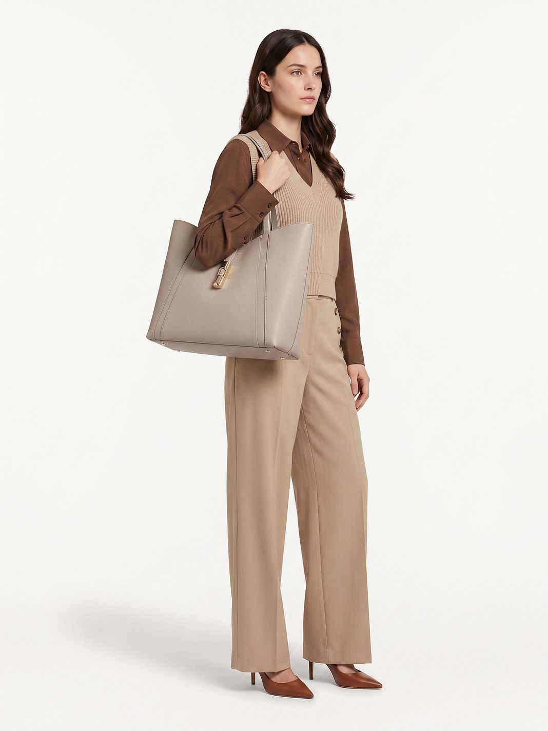 Furla Goccia Shopper taske L Læder 37 cm Furla Goccia Shopper taske L Læder 37 cm