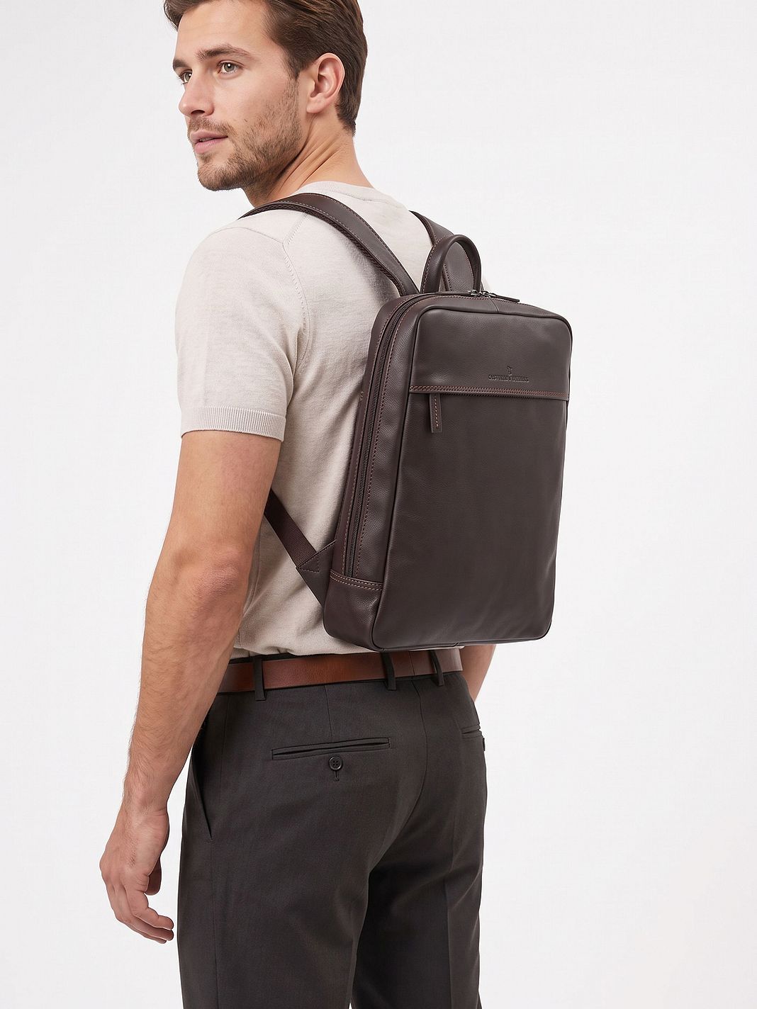 Castelijn & Beerens Daypack RFID-beskyttelse Læder 42 cm Laptoprum