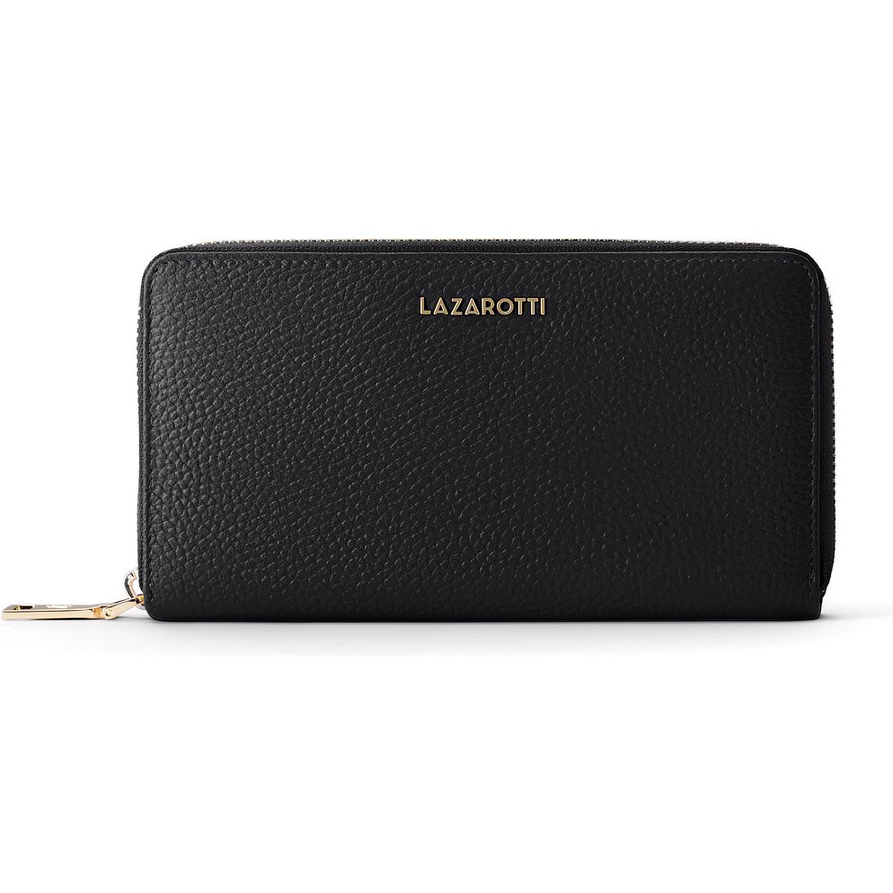 Lazarotti Portafoglio Bologna in pelle XL con chiusura a zip perimetrale, 19 cm