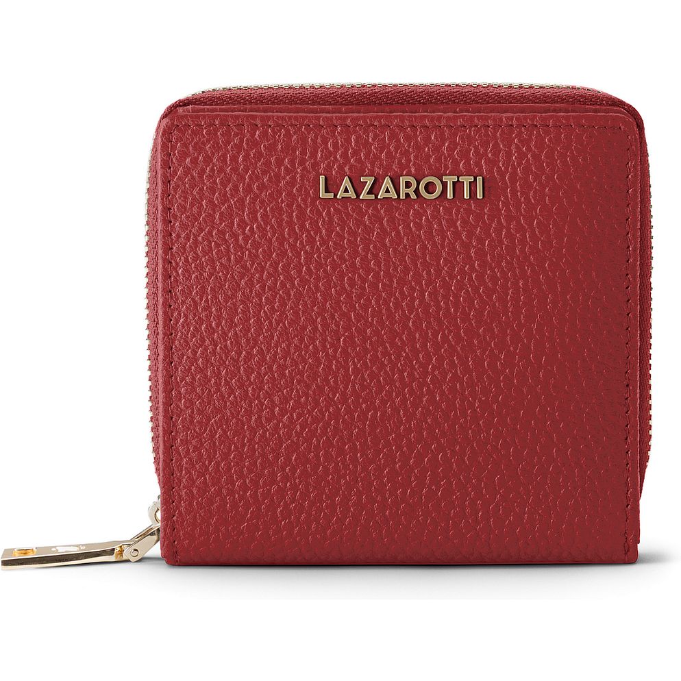 Lazarotti Portafoglio Bologna in pelle, medio, con chiusura a zip perimetrale, 10 cm